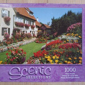 Vintage Milton Bradley Puzzle 1000 Piece Scenic Selections Flower Garden SEALED